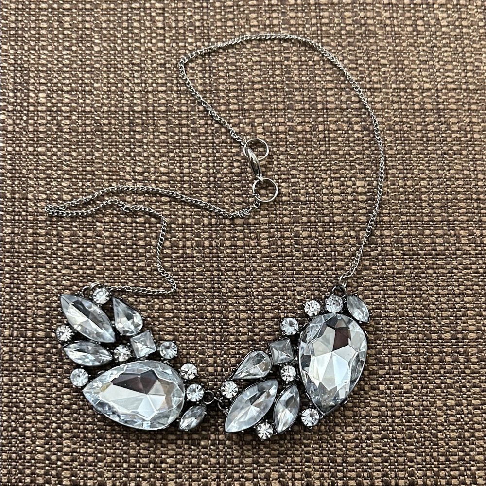 Elegant Silver Crystal Necklace